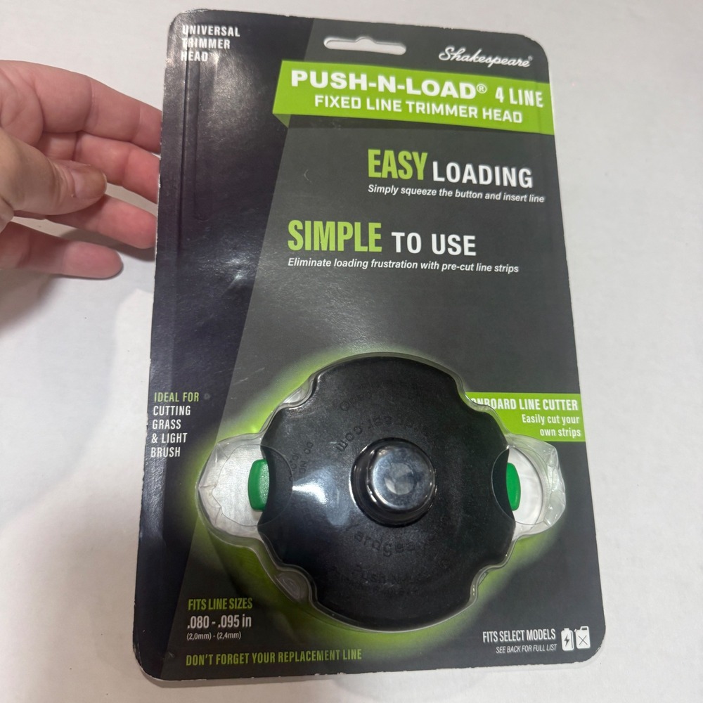 Shakespeare Push-N-Load 4 Line Universal Fixed Line Trimmer Head 14547 Black